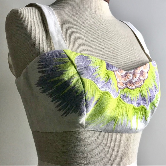 MARA HOFFMAN Embroidered Crop Top Bandeau Top 8 - Picture 1 of 15